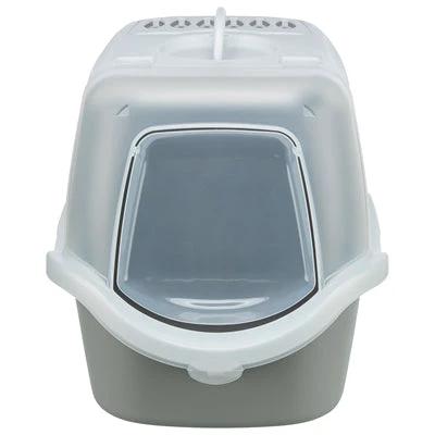 Trixie Kattenbak Vico Open Top Met Kap Lichtgrijs / Wit