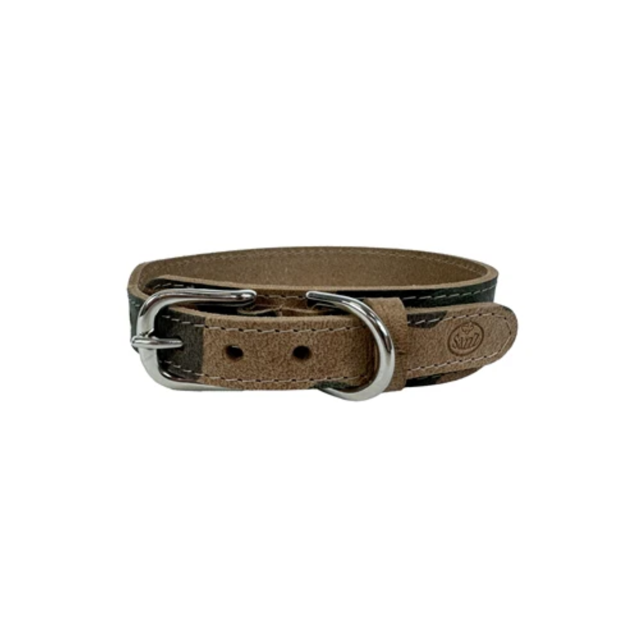 Sazzz Dog Collar Boho Vintage Leather Camouflage