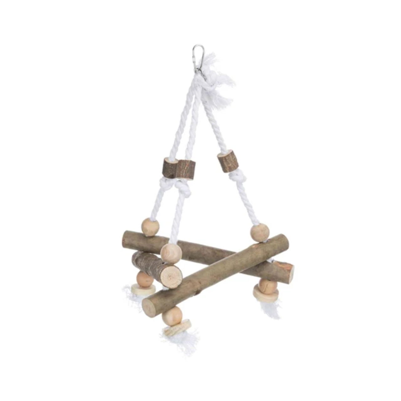 Trixie Swing on Rope Bark Wood