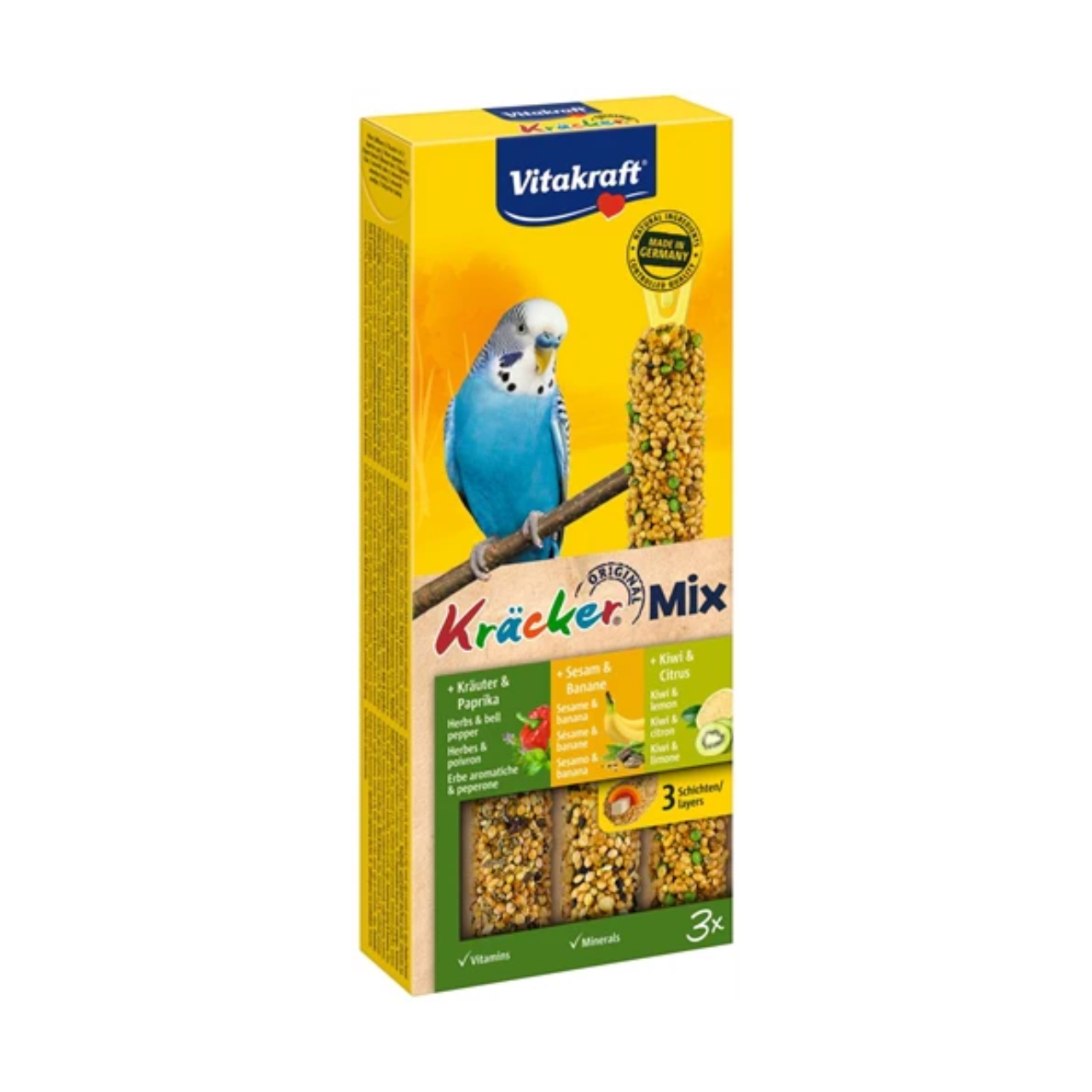 Vitakraft Parakeet Kracker Fig/Banana-Sesame/Kiwi