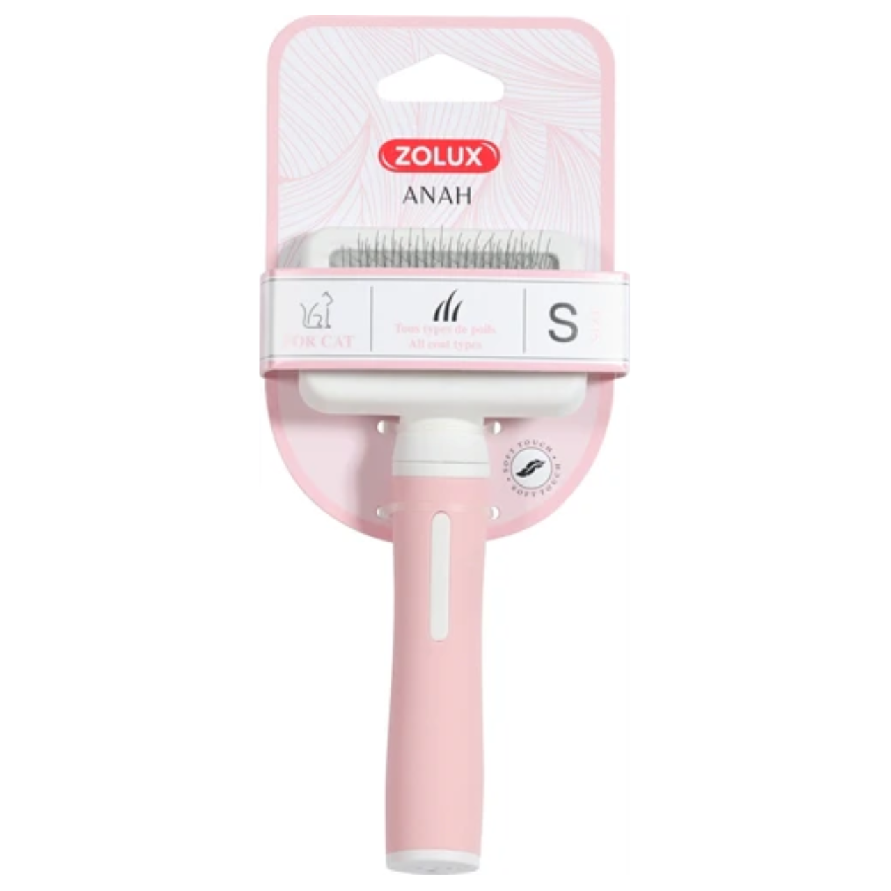 Zolux Anah Slicker Brush Pink/White