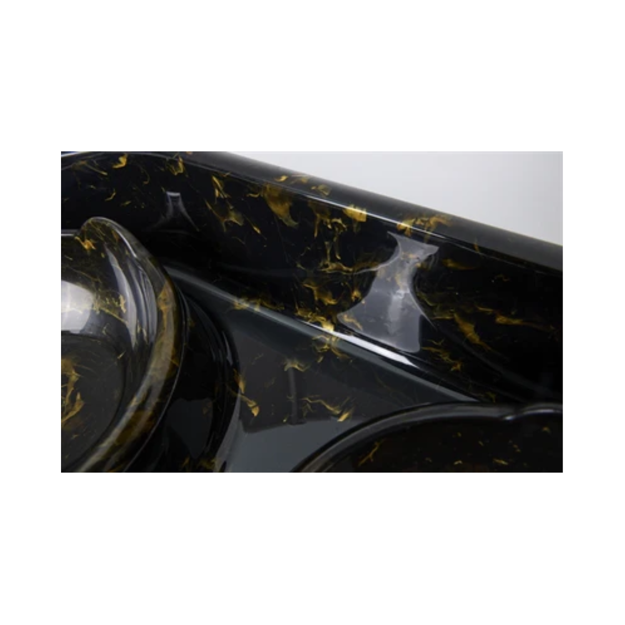 Savic Butler Food and Drinking Bowl with Tray Marble Black/Gold