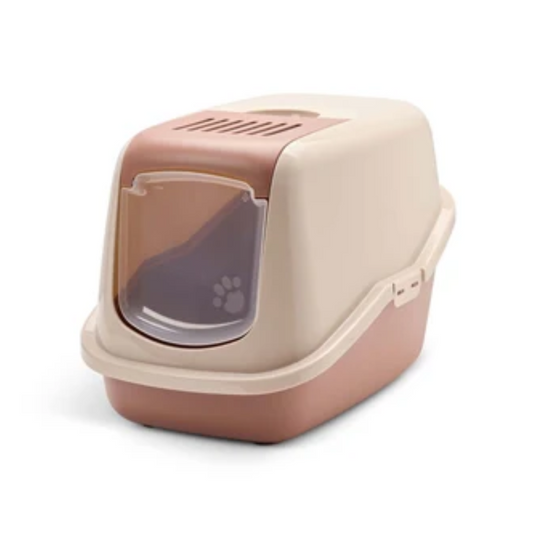 Savic Nestor Champagne Pink/Terracotta Cat Litter Box