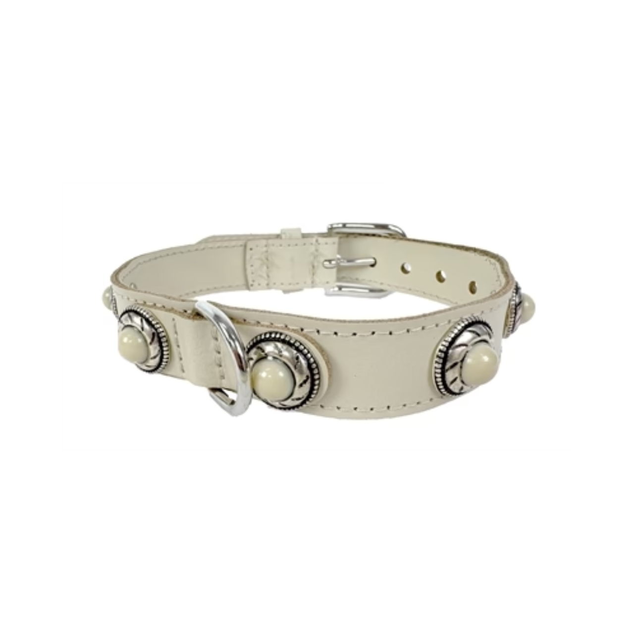 Sazzz Dog Collar Adventure Stone Classic Leather Cream