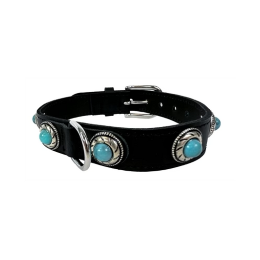 Sazzz Dog Collar Adventure Stone Classic Leather Black