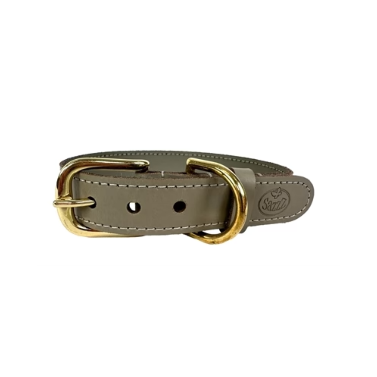 Sazzz Dog Collar Braveheart Classic Leather Taupe