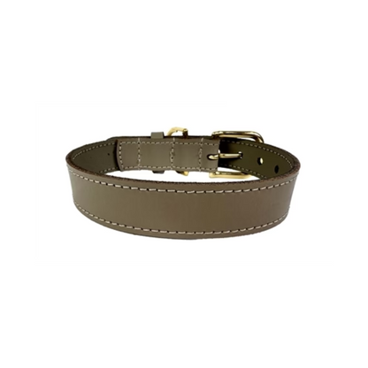 Sazzz Dog Collar Braveheart Classic Leather Taupe