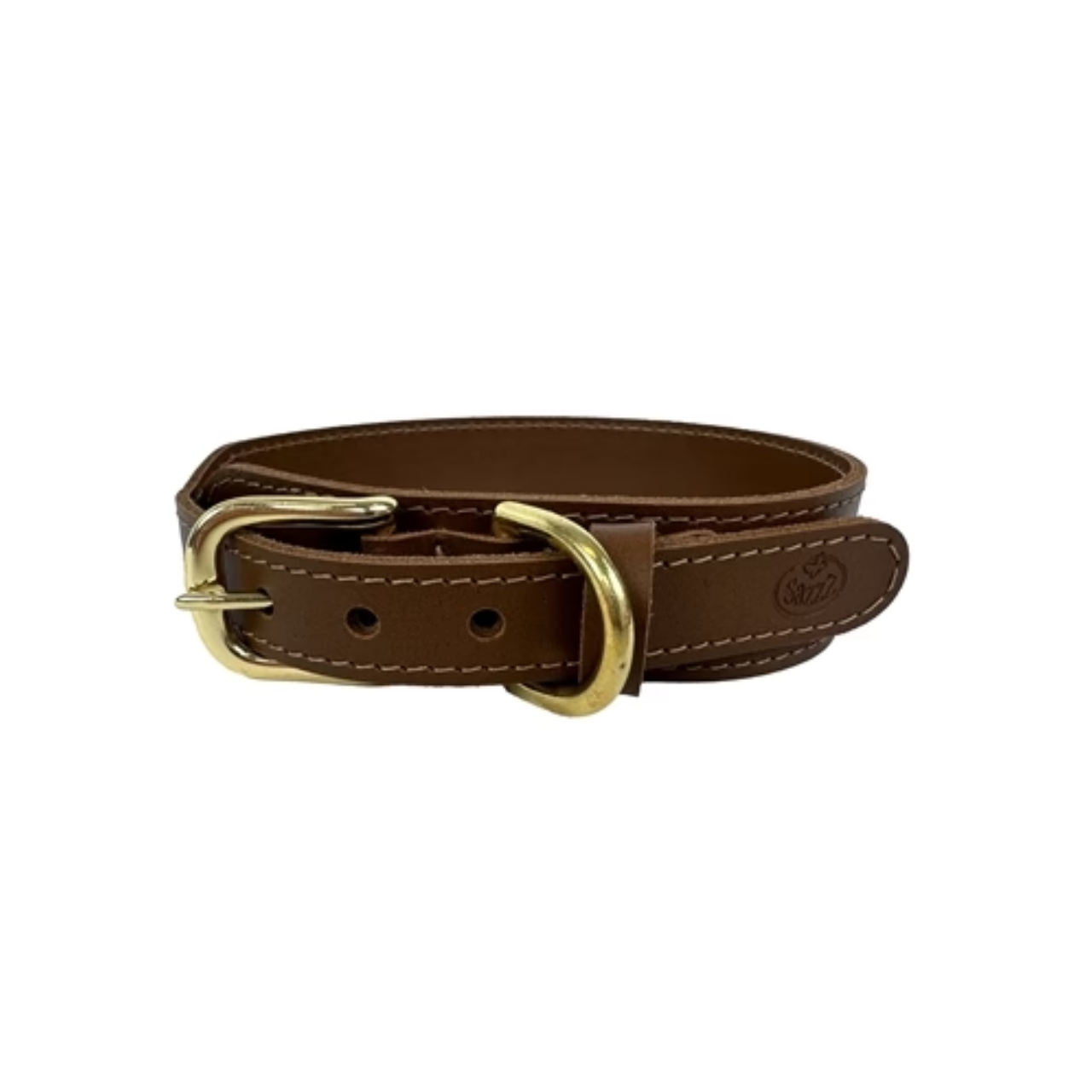Sazzz Collar Dog Pioneer Classic Leather Saddle Brown