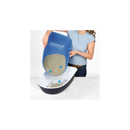 Trixie Berto Cat Litter Box Open with Separation System Gray/Pastel Blue/Granite