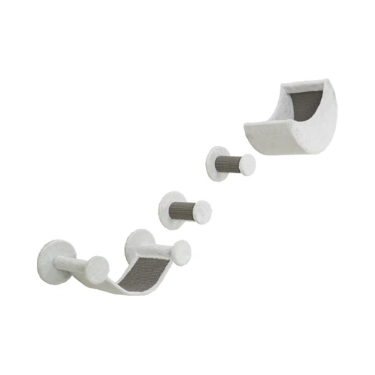 Trixie Cat Wall Climbing Set 4 Climbing Places White/Gray