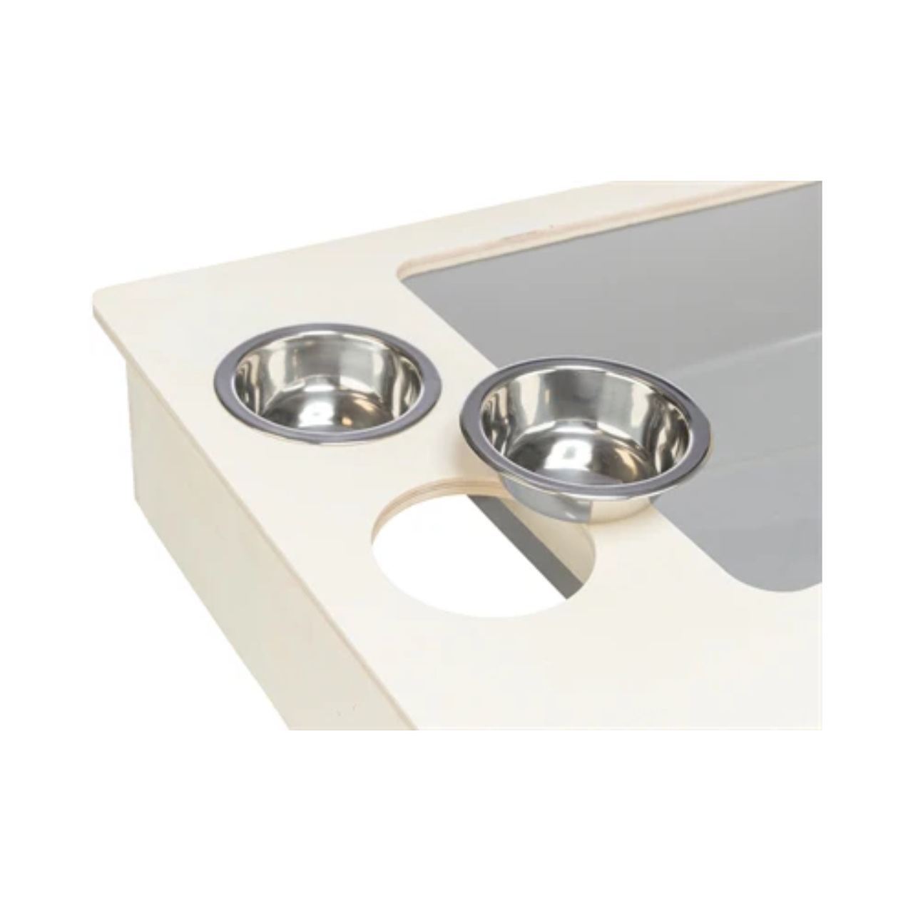 Trixie Feeding Station with Food Bowl / Water Bowl / Hay Rack Wood Natural