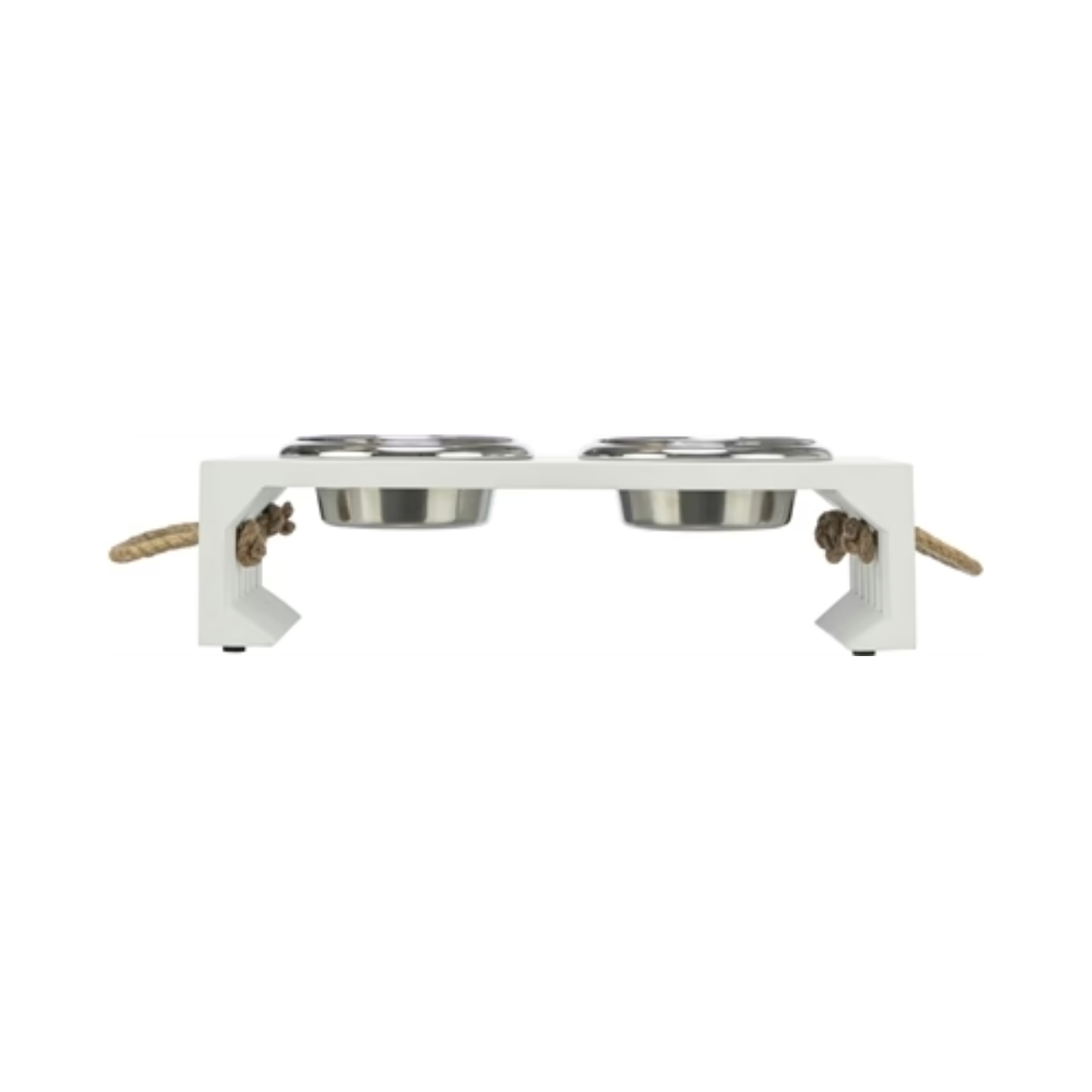 Trixie Be Nordic Set Food Bowl / Water Bowl Wood / Stainless Steel White