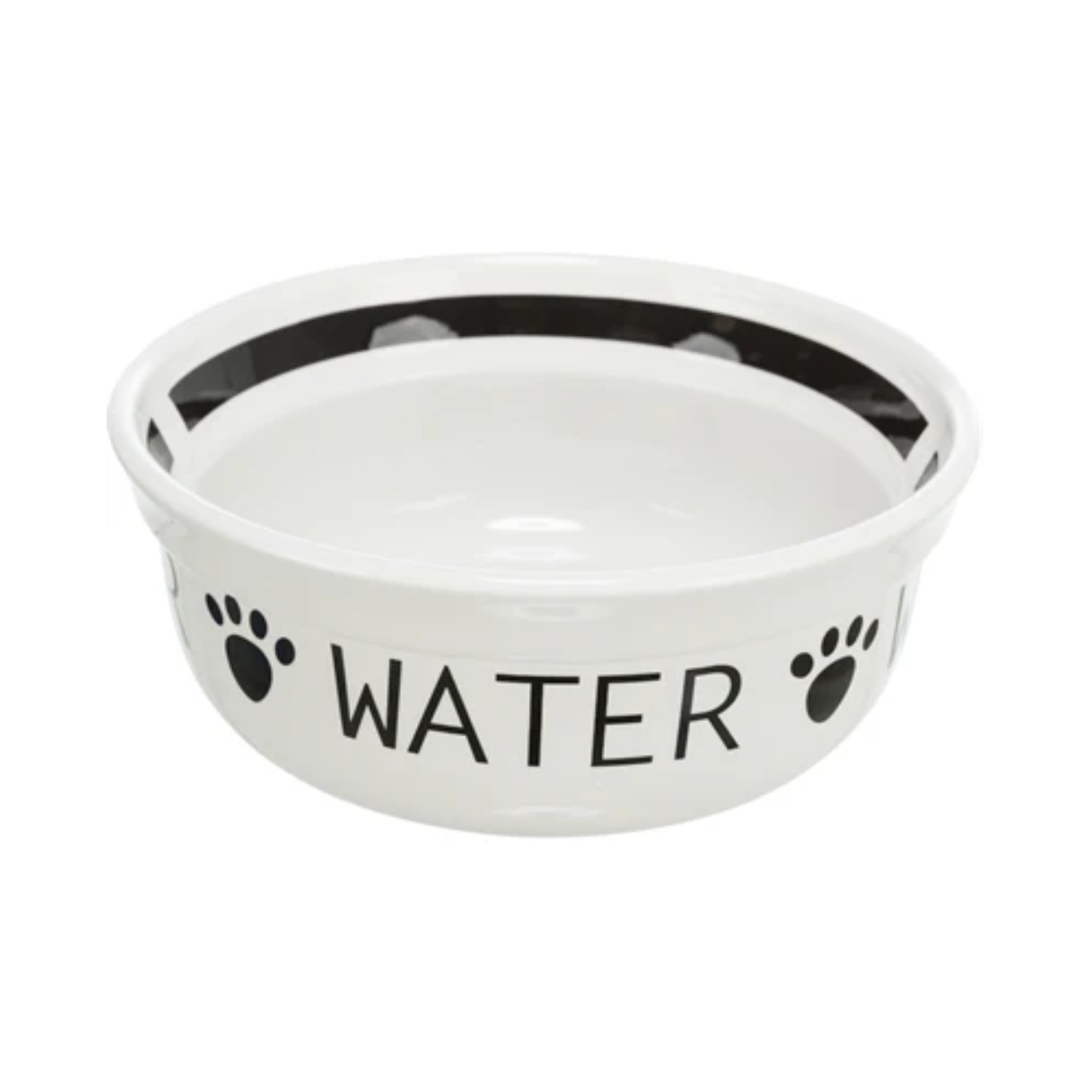 Trixie Dog Drinking Bowl Water Ceramic White / Black