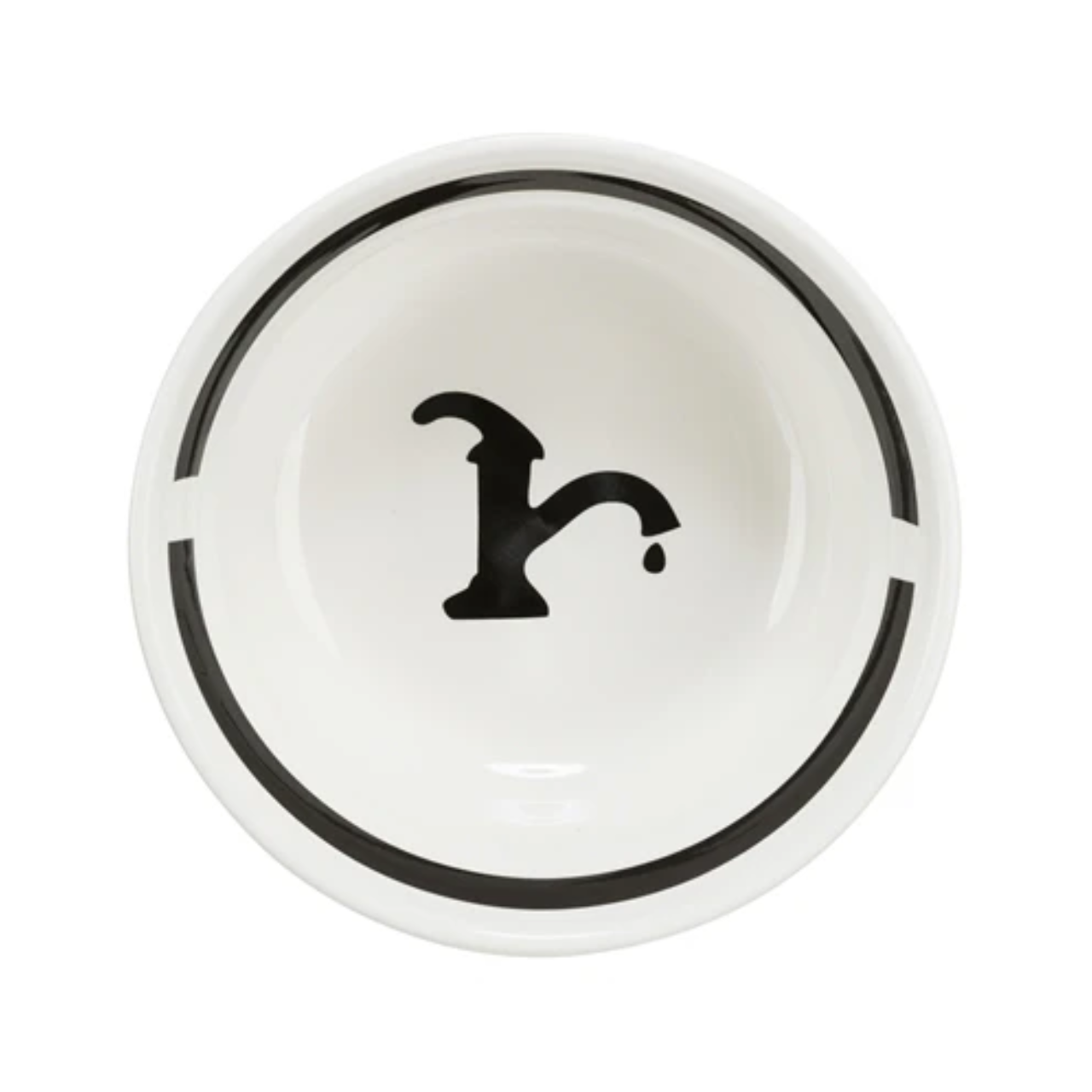 Trixie Dog Drinking Bowl Water Ceramic White / Black