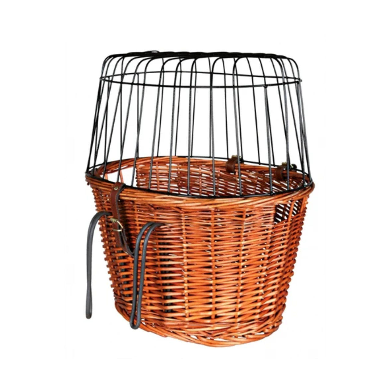 Trixie Bicycle Basket With Wire Dome On The Front Natural 