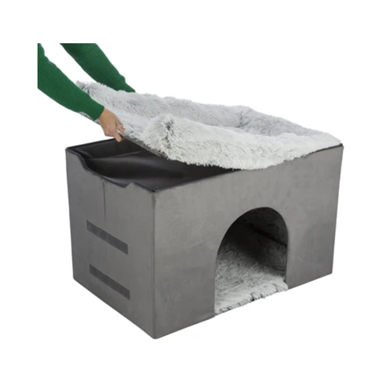 Trixie Dog Basket House Harvey With Stairs Gray / White