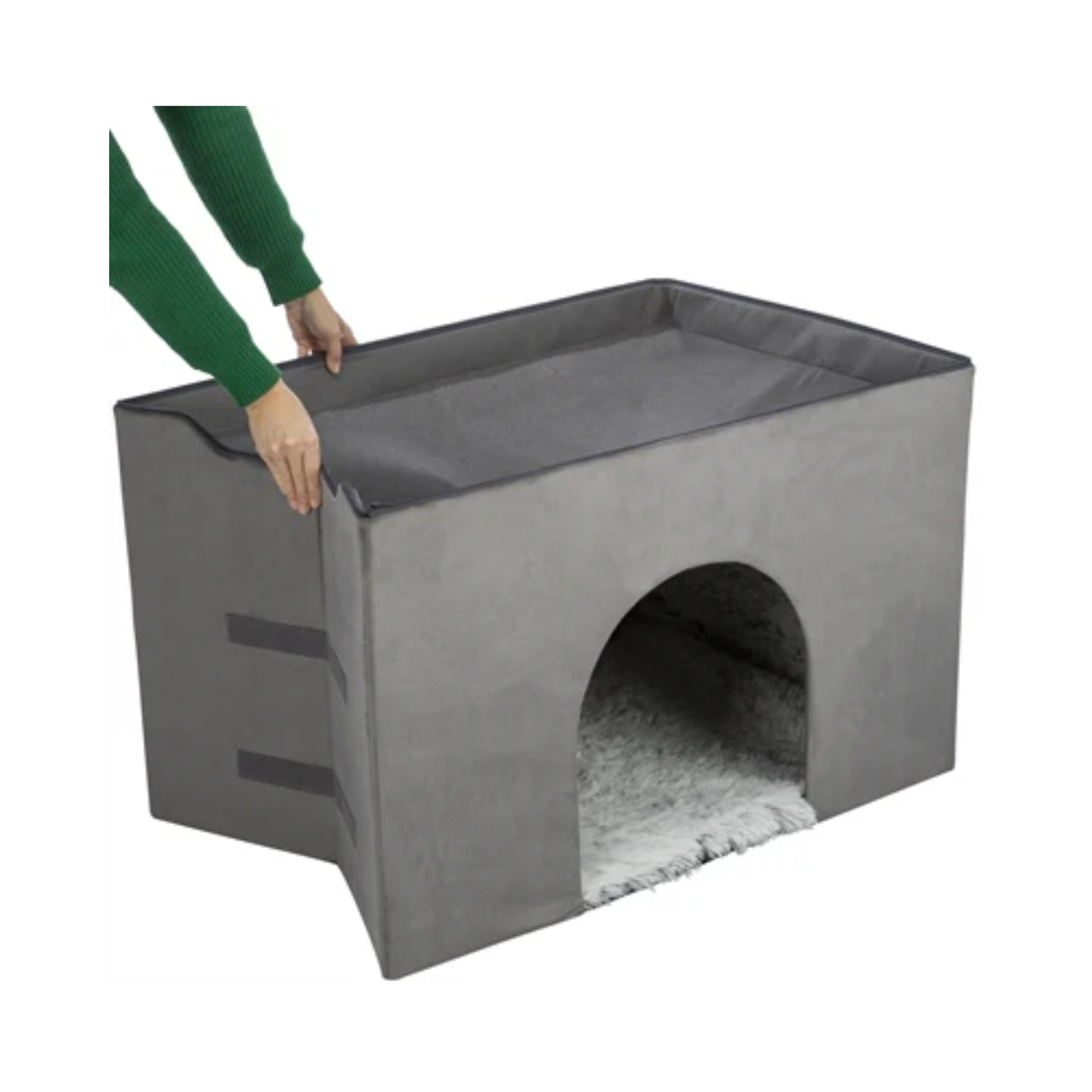 Trixie Dog Basket House Harvey With Stairs Gray / White