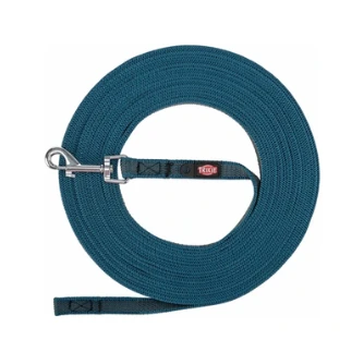 Trixie Hondenriem Sleeplijn Met Rubber Anti Slip Petrol Blauw