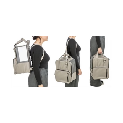 Trixie Dog Bag Backpack Citystyle Faux Leather Light Gray