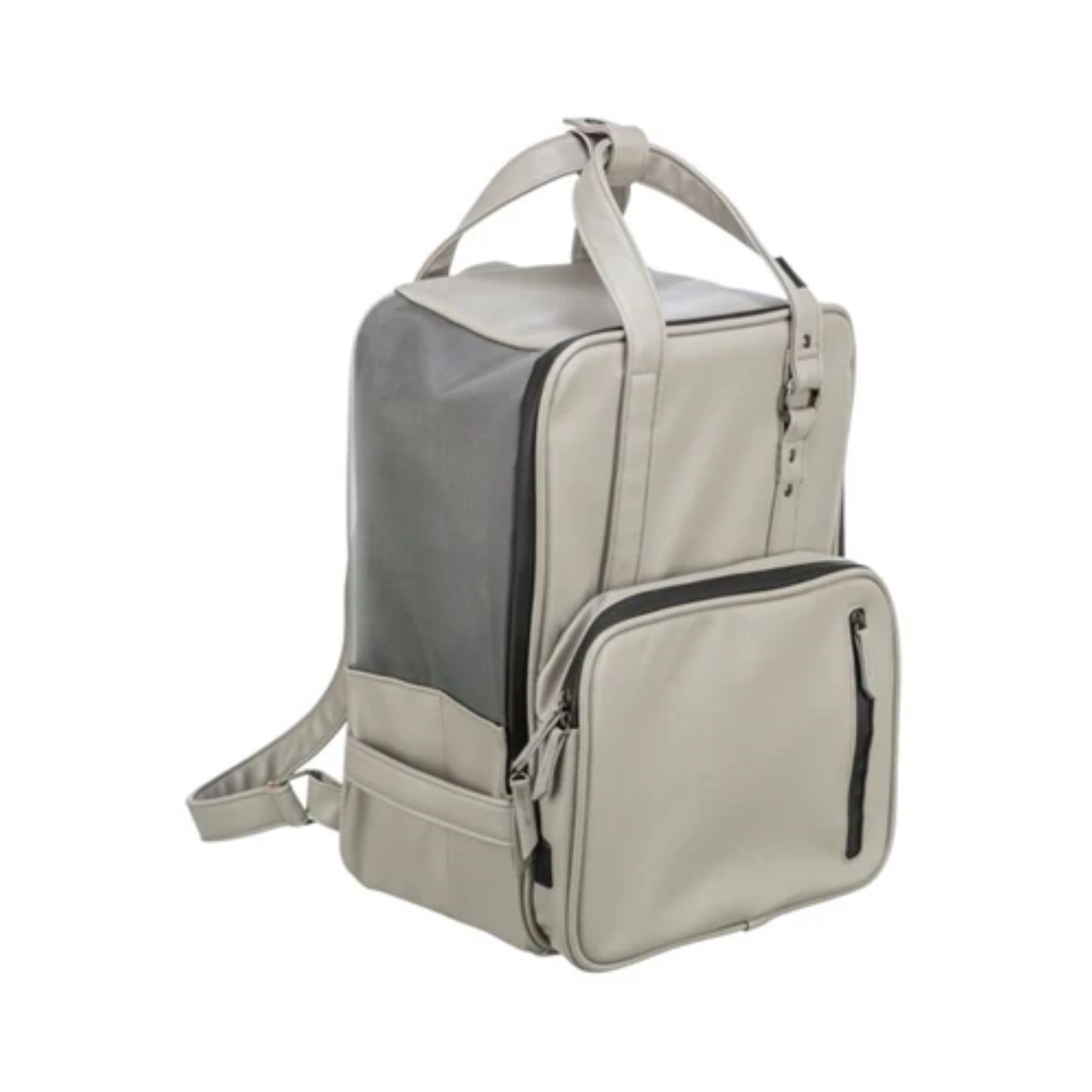 Trixie Dog Bag Backpack Citystyle Faux Leather Light Gray
