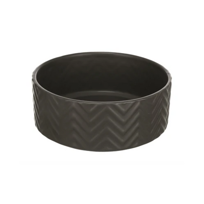 Trixie Food Bowl / Drinking Bowl Wave Ceramic Gray