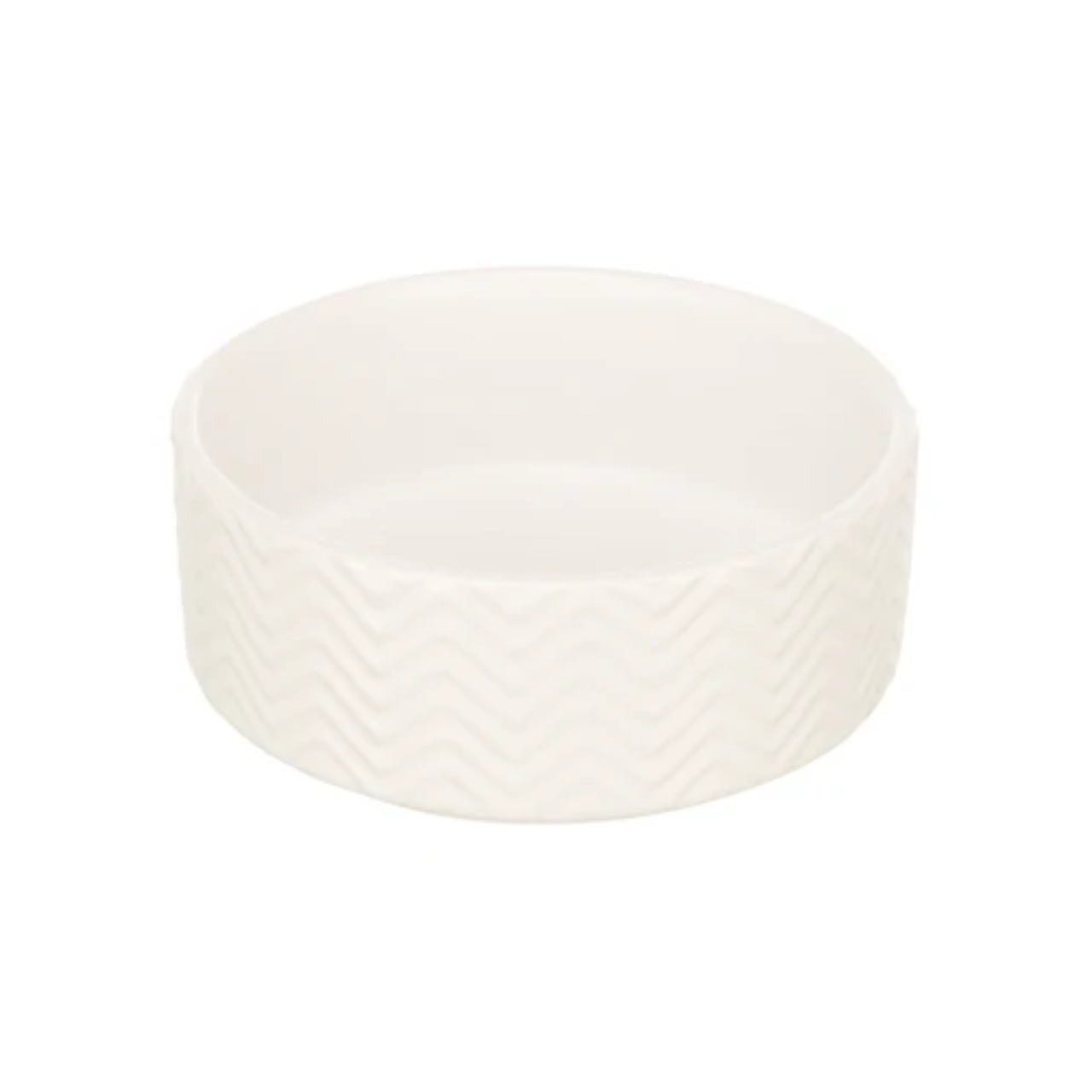 Trixie Food Bowl / Drinking Bowl Wave Ceramic White