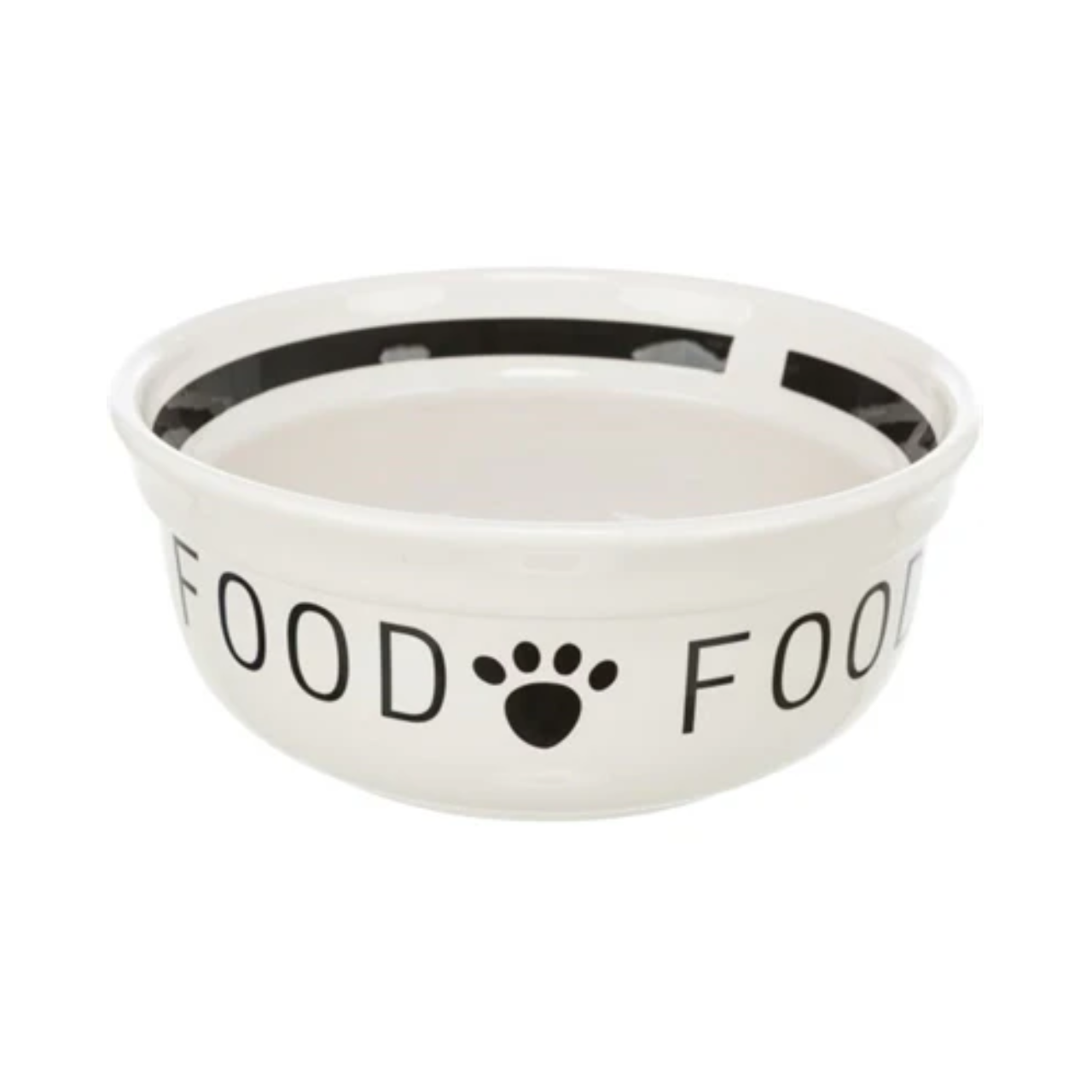 Trixie Dog Food Bowl Ceramic White / Black