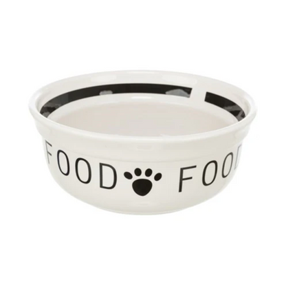 Trixie Dog Food Bowl Ceramic White / Black