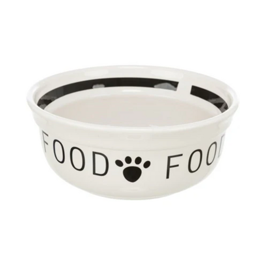 Trixie Dog Food Bowl Ceramic White / Black