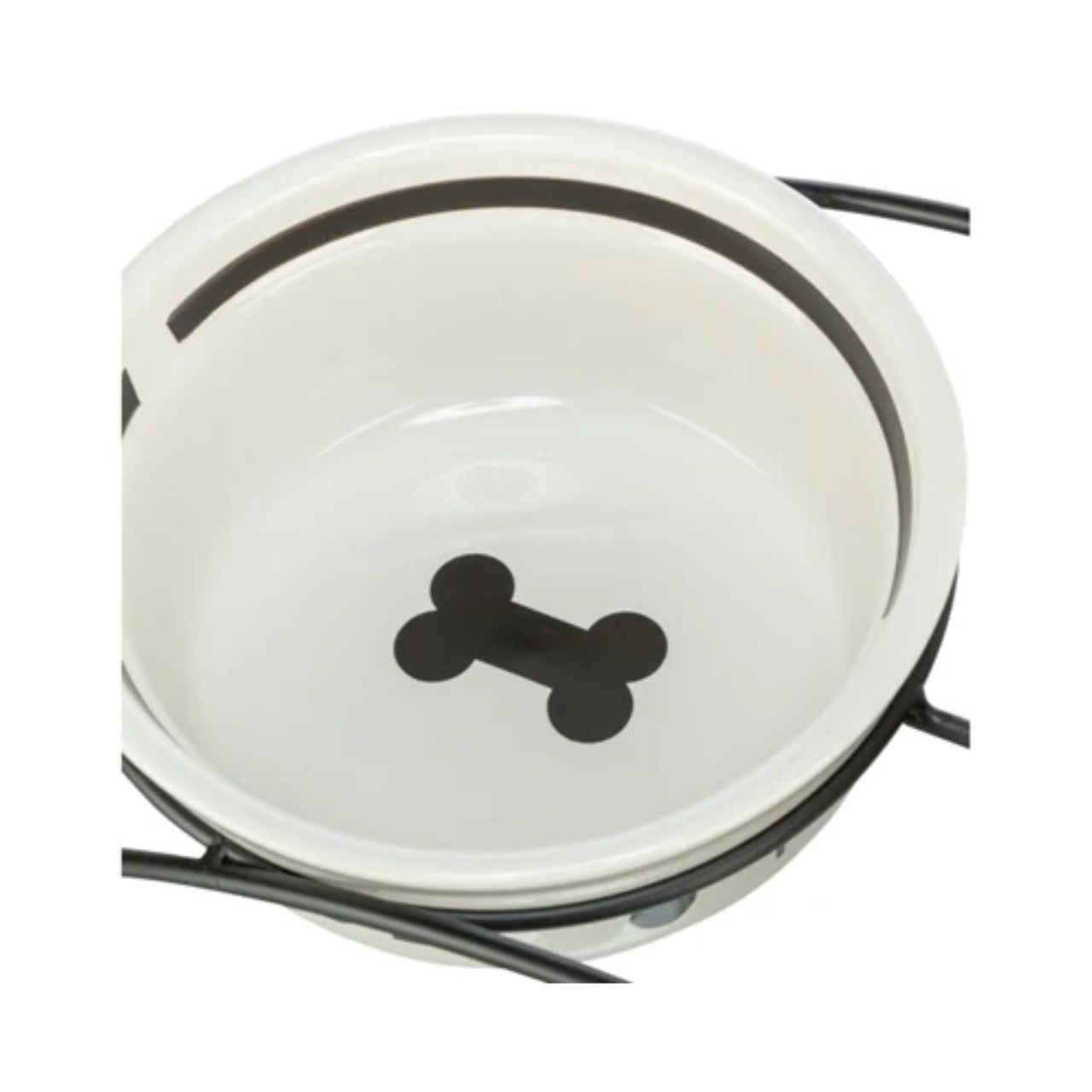 Trixie Dog Food Bowl Ceramic White / Black