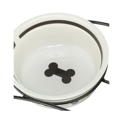 Trixie Dog Food Bowl Ceramic White / Black