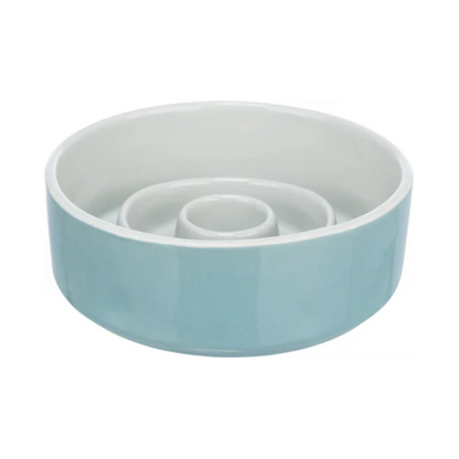 Trixie Feeding Bowl Slowfeeding Ceramic Gray / Blue