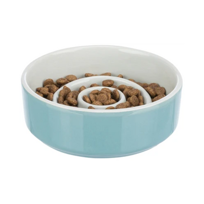 Trixie Feeding Bowl Slowfeeding Ceramic Gray / Blue