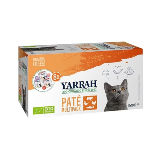 Yarrah Organic Multipack Pate Zalm / Rund / Kalkoen / Kip Graanvrij