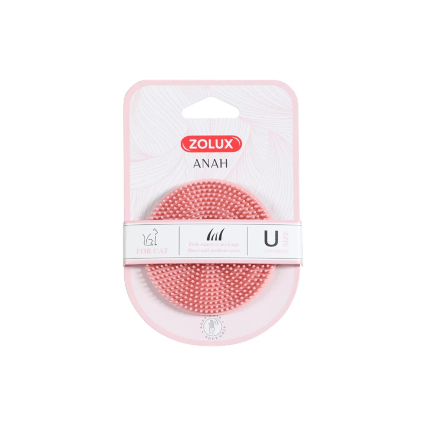 Zolux Anah Brush Round Rubber Pink
